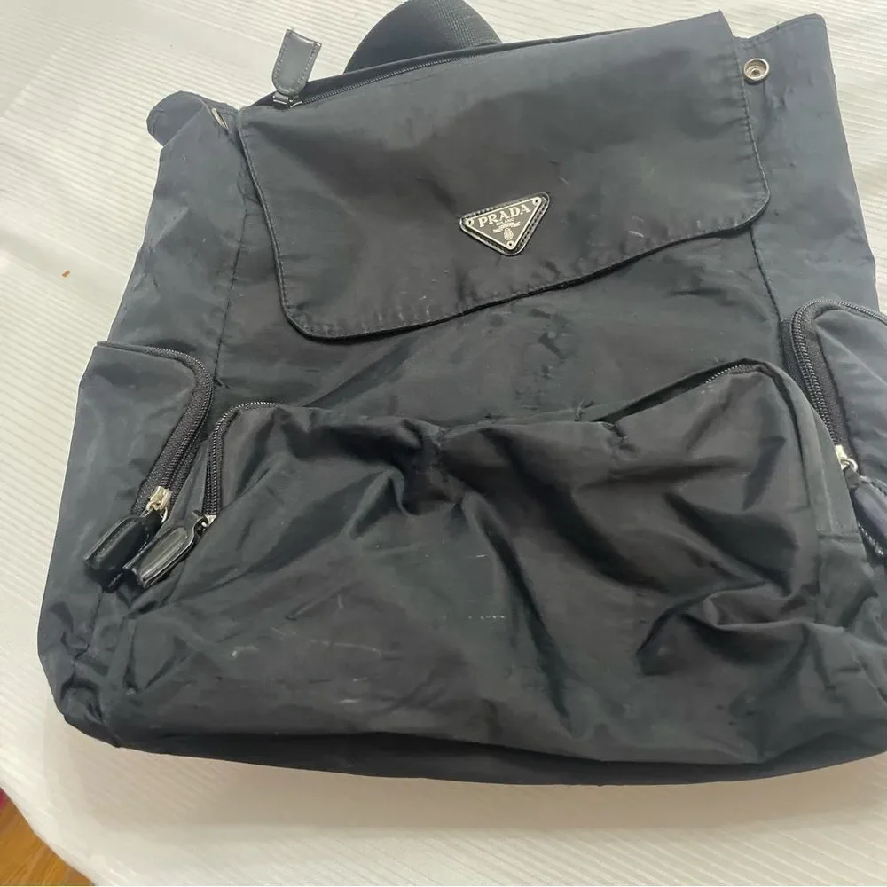 Prada Black Nylon VTG Backpack